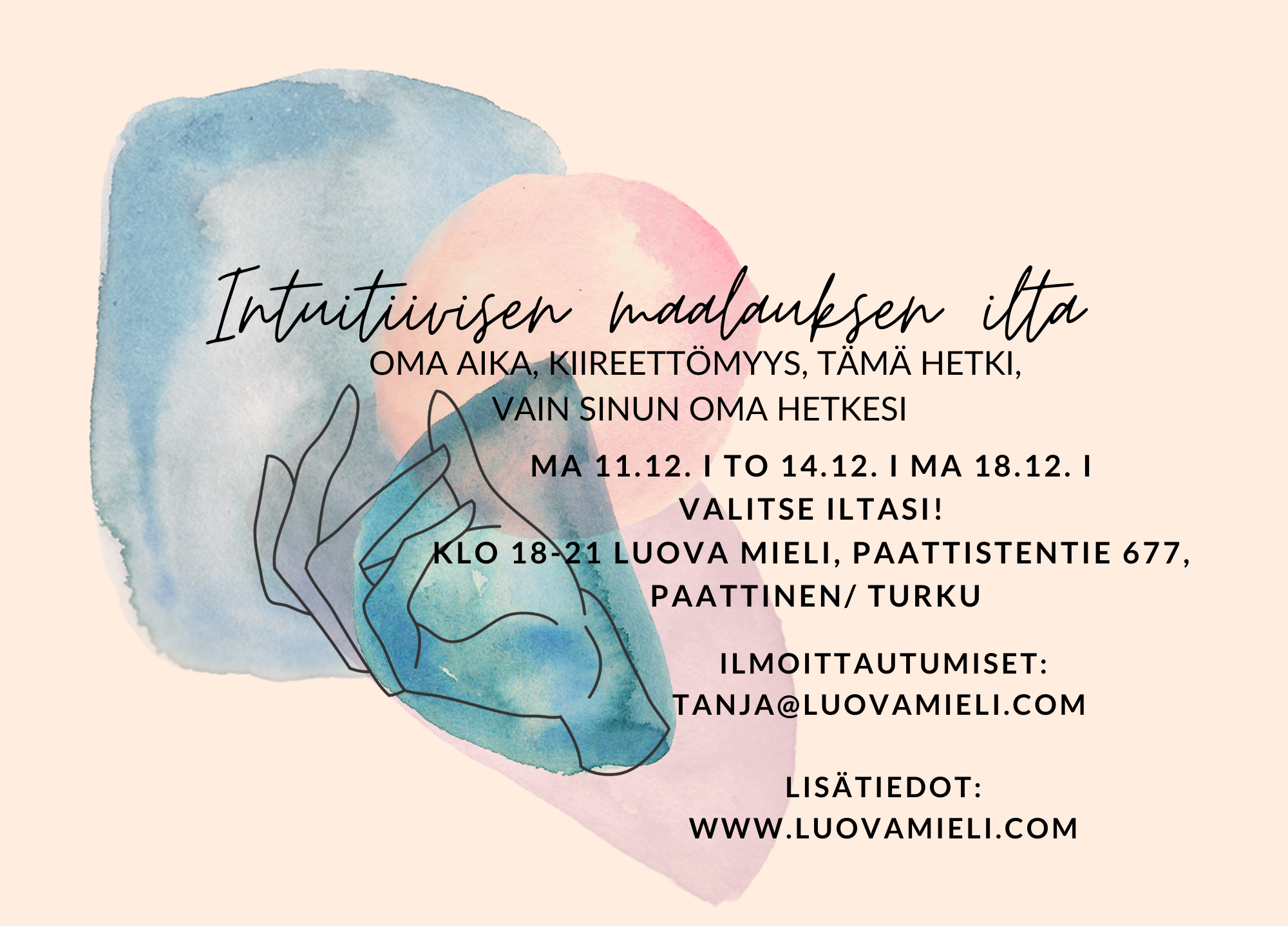 Kuva: Intuitiivisen maalauksen illat joulukuussa