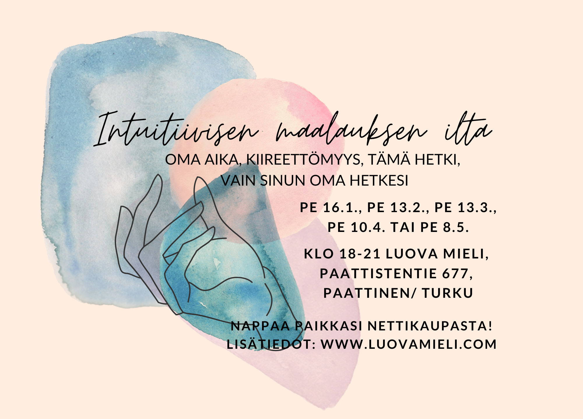 Kuva: Intuitiivisen maalauksen illat keväällä 2026